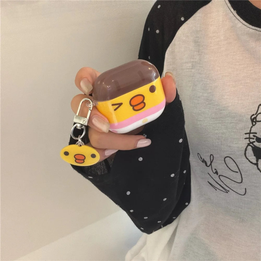 For AirPods 4 Protective Case Cute Chicken TPU Anti-drop Wireless Earphone Cover with Pendant Keychain - 4
