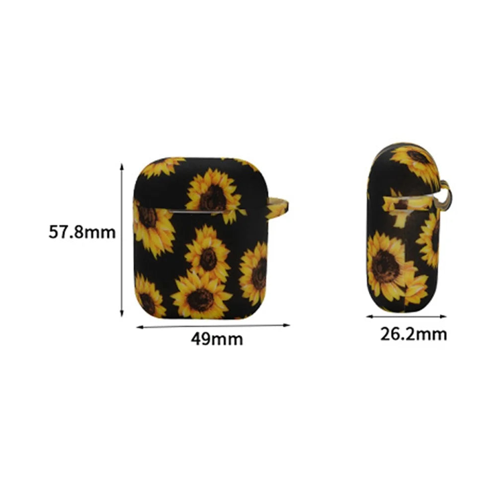 Silicone Case for AirPods with Wireless Charging Case (2019) / AirPods with Charging Case (2019) / (2016) Sunflower Earphone Cover with Ring Buckle - 4