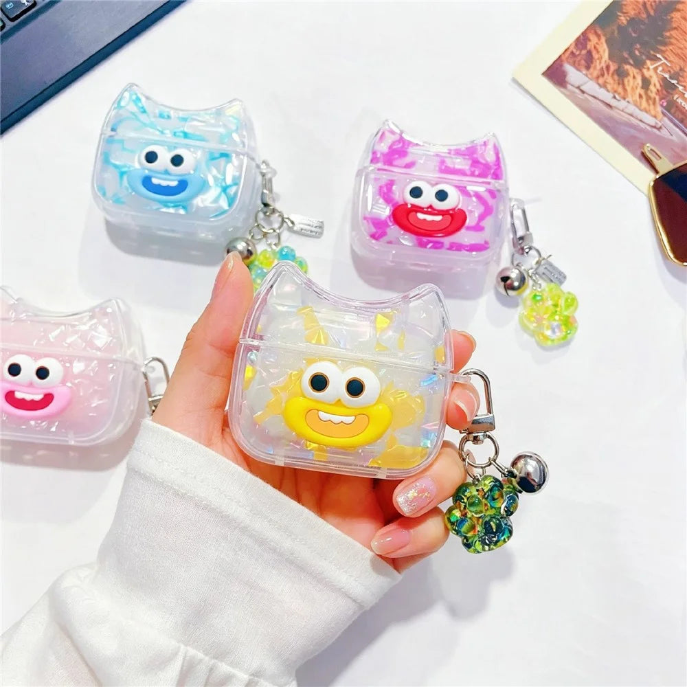TPU Case for Apple AirPods with Wireless Charging Case (2019) / AirPods with Charging Case (2019) / (2016) Smile Face TPU Earphone Cover with Pendant - Pink - 3