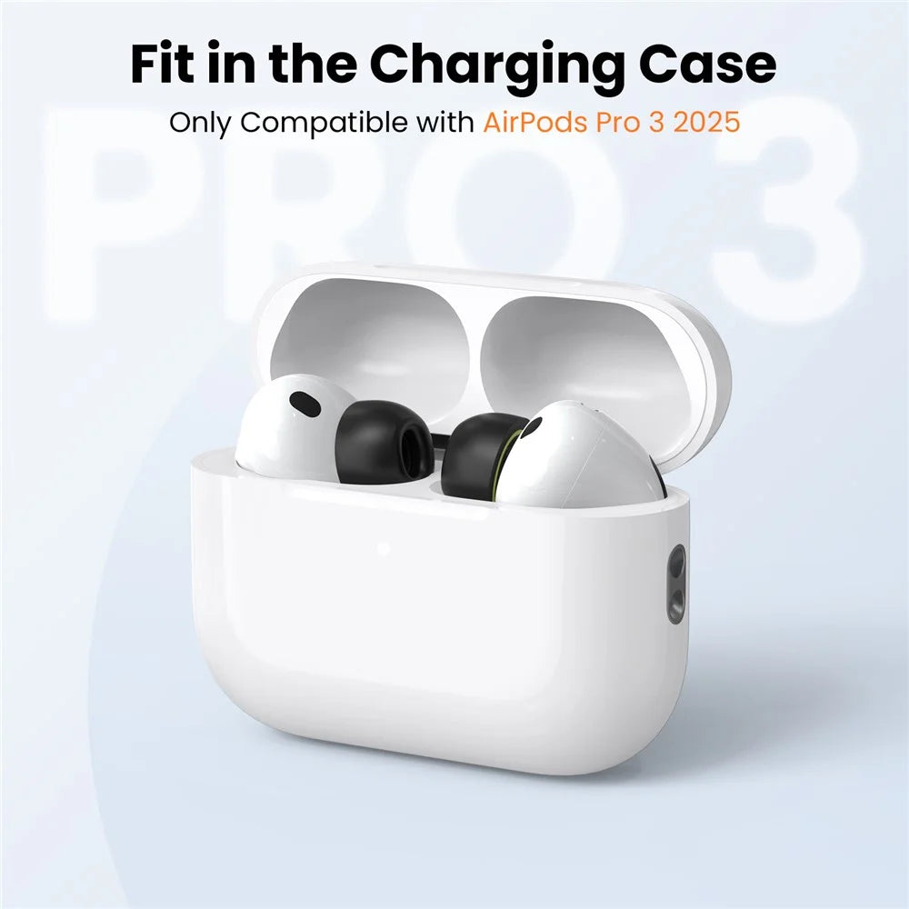 AHASTYLE WE38 3 Pairs Ear Tips for AirPods Pro 3 Silicone Noise Isolation Earbuds Tips Covers with 3 in 1 Cleaning Pen - Size: L - 3