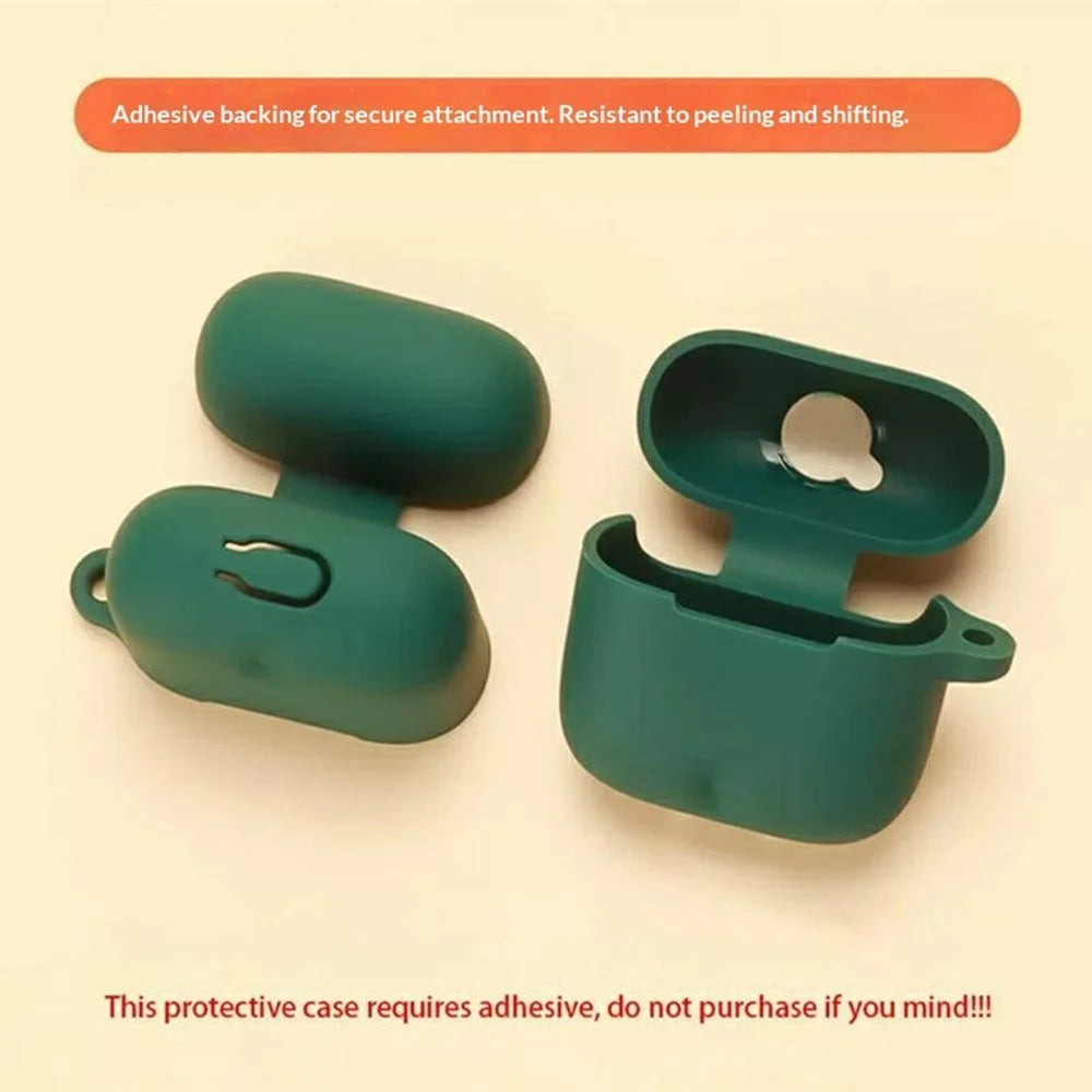 For Honor Earbuds 5e Silicone Case Wireless Earbuds Protective Cover with Anti-Lost Buckle - Blackish Green - 3