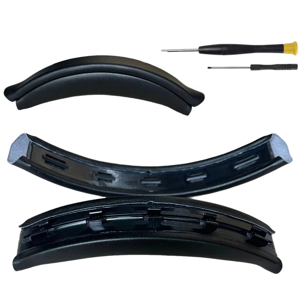 For Sony WH-CH720N Headphones Snap-on Protein Leather Headband Cushion Replacement - Black - 1