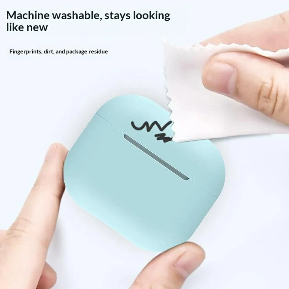For AirPods 3 Silicone Case Shockproof Precise Cutouts Earphone Protective Cover - Baby Blue - 2