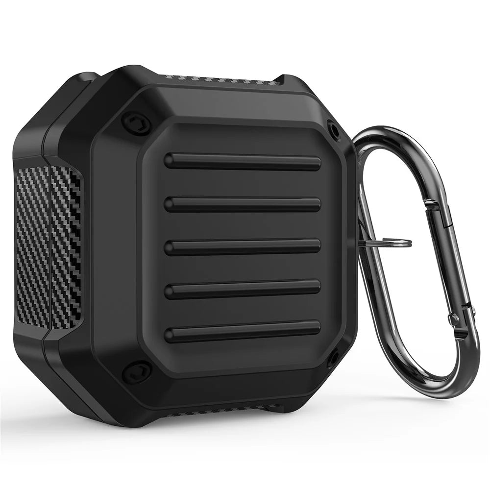 Suitcase Design Stripe TPU Case Bluetooth-compatible Earphone Anti-drop Protective Cover for Samsung Galaxy Buds2/Live/Pro - Black - 2