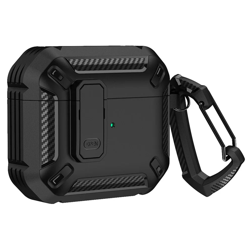 For Apple AirPods 3 TPU + PC Earphone Charging Box Case Anti-fall Protective Cover with Hook - 1 - 1