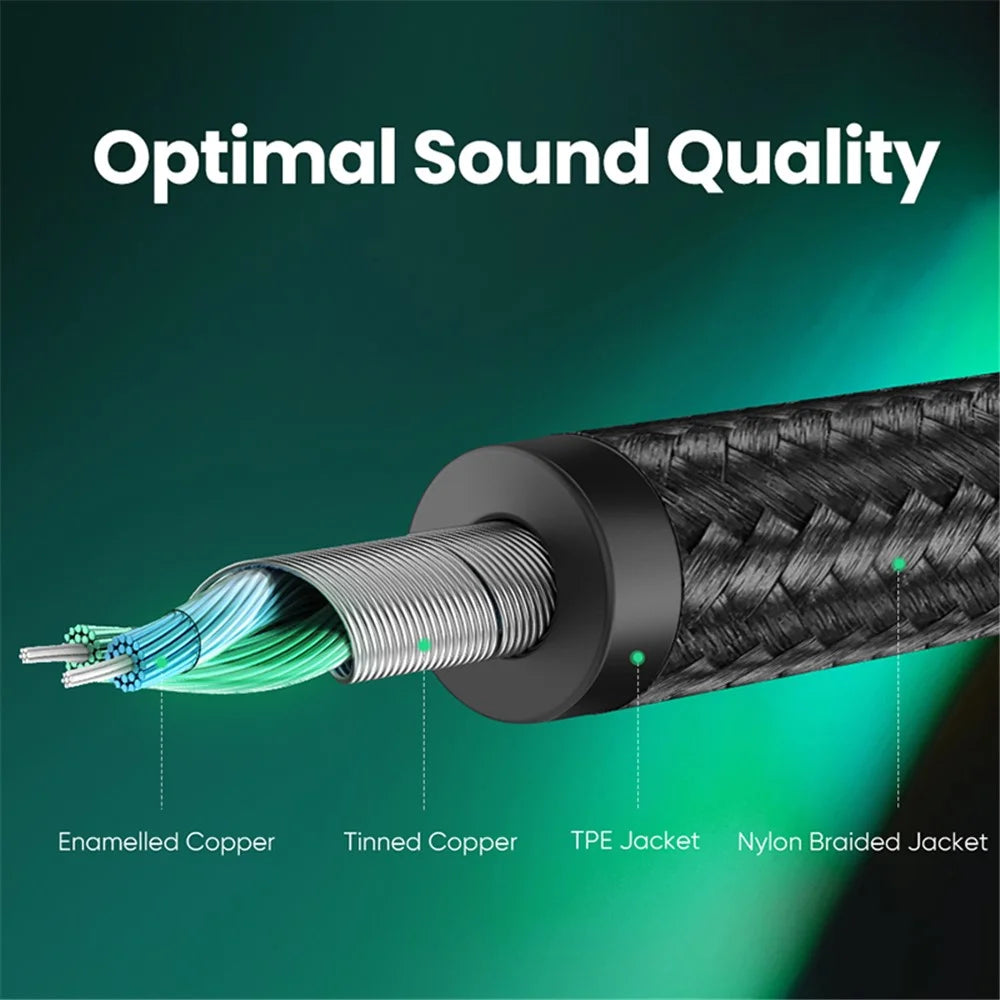UGREEN 3.5mm Audio Splitter Extension Cable 3.5mm Jack 1 Male to 2 Female Mic Y Splitter for Laptop Headphone Aux Cable - 3