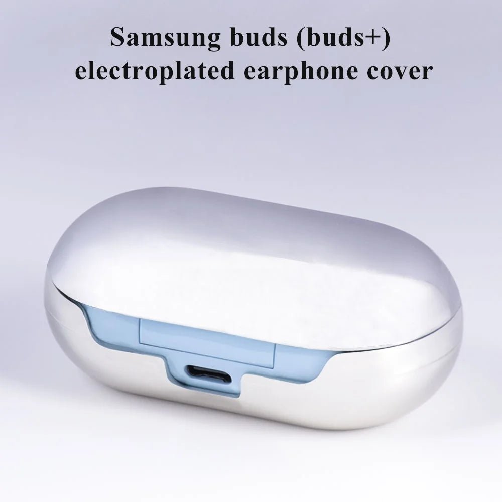 For Samsung Galaxy Buds Electroplating Hard PC Earphone Case Charging Box Protective Cover - Silver - 4