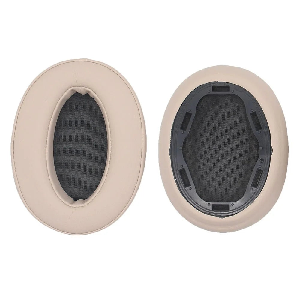 JZF-369 Headset Ear Cushions for Sony WH-H910N Replacement Ear Pads Cover 1Pair Protein Leather Headphones Ear Cups - Beige - 2