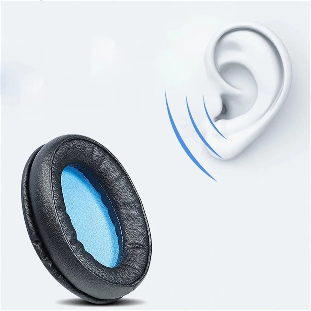 1 Pair Comfortable Earpads Leather Sponge Cushions for Audio-Technica ATH-AR5BT AR5IS Headphone Accessories Replacement - Blue - 3