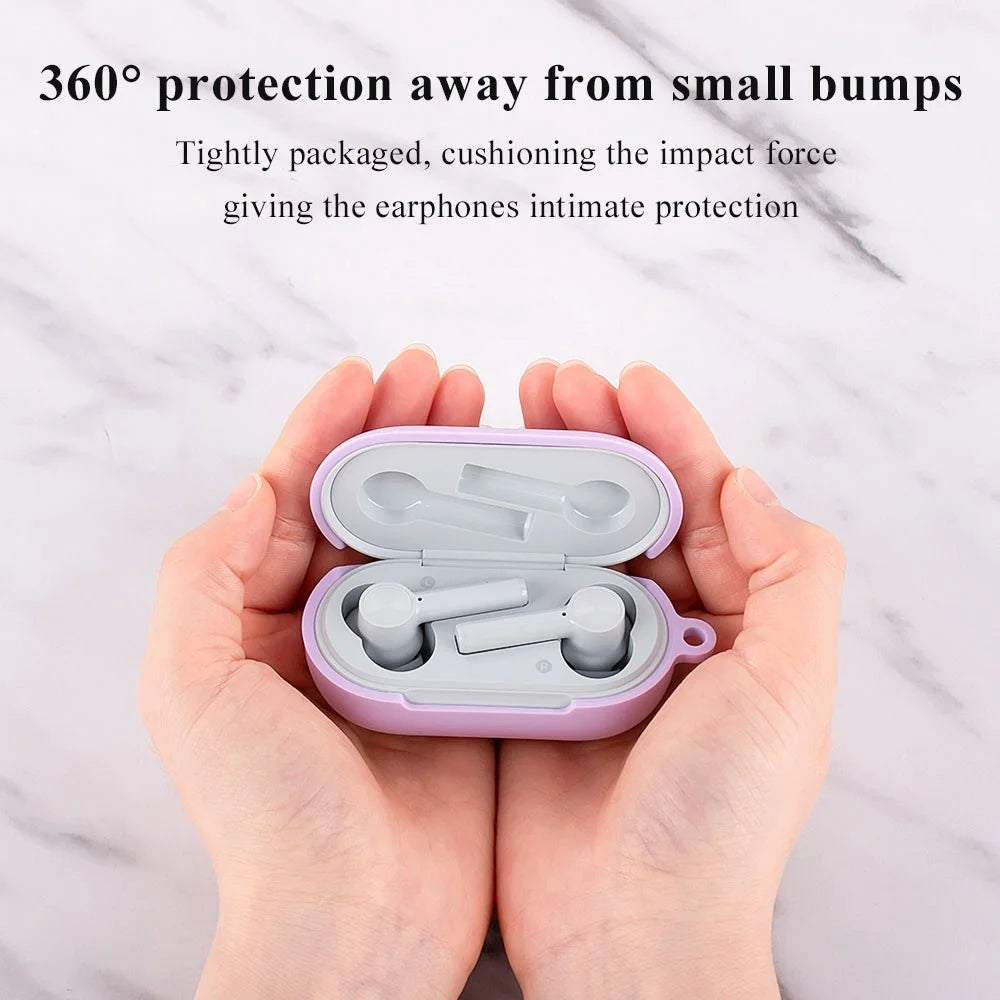 For OnePlus Buds Z Soft Silicone Anti-fingerprint Anti-drop Bluetooth-compatible Earphone Protective Case Cover with Buckle - Light Green - 7