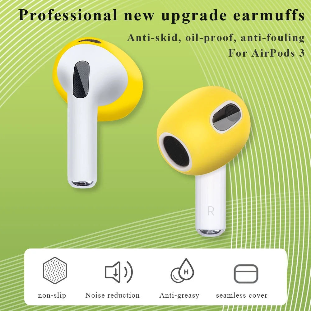 1 Pair Silicone Earphone Ear Caps for Apple AirPods 3, Bluetooth-compatible Earbuds Ear Tips Protective Covers - Mint Green - 5