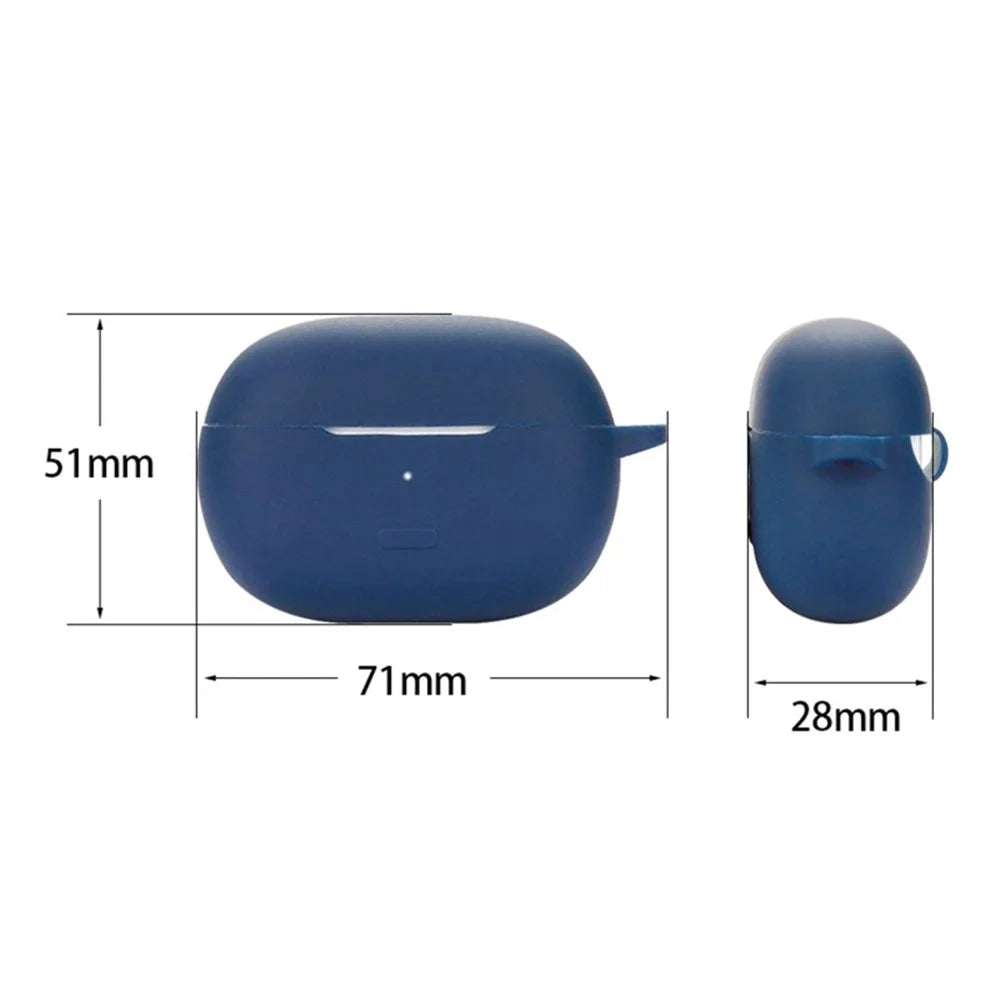 For Redmi Buds 4 Pro Earbuds Silicone Cover Bluetooth-compatible TWS Earphone Protective Sleeve Case with Anti-lost Buckle - Dark Blue - 6