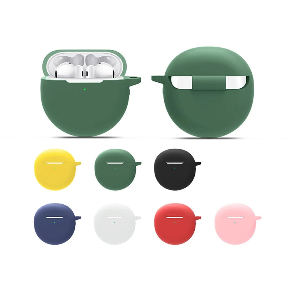 Waterproof Silicone Case for Huawei FreeBuds 4 / 4E Earphone Protective Cover with Hook - Blackish Green - 5