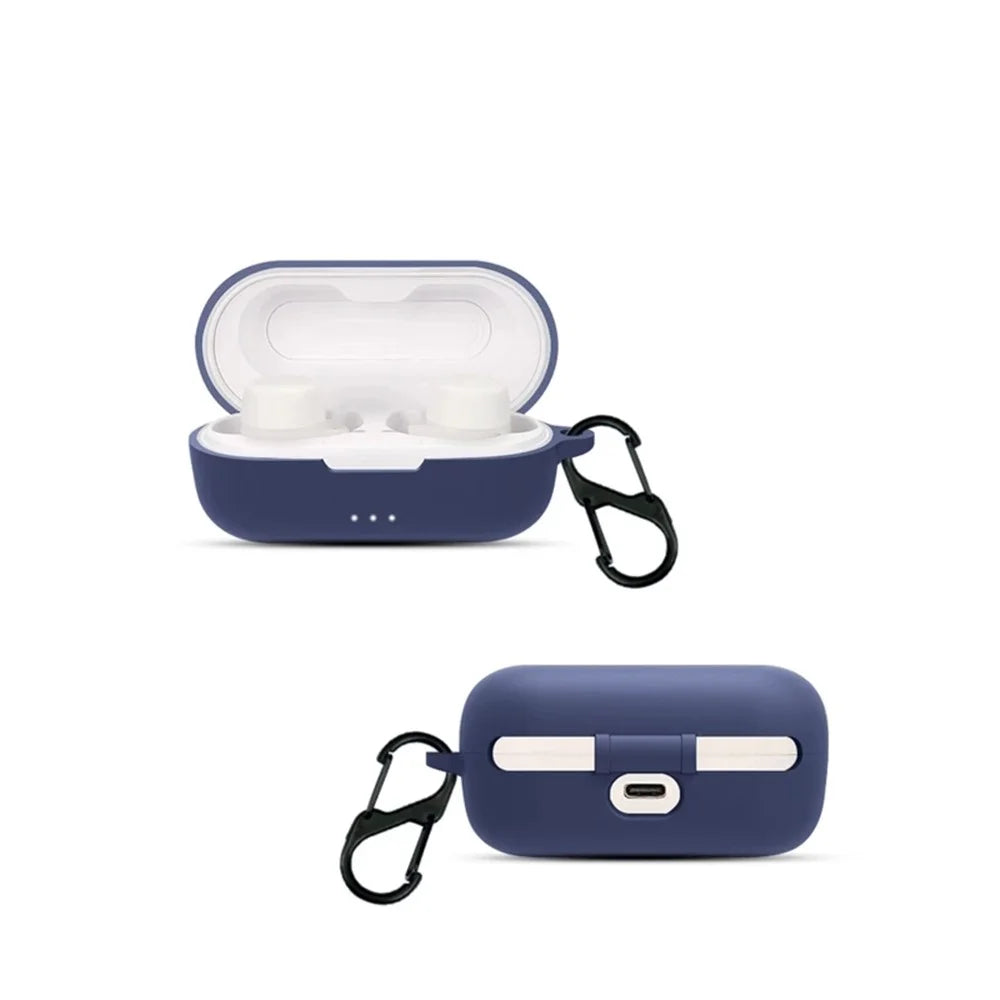 Shockproof Case for JBL UA Streak Wireless Headset Protector with Anti-Lost Buckle Bluetooth-compatible Earbuds Silicone Cover - Dark Blue - 4