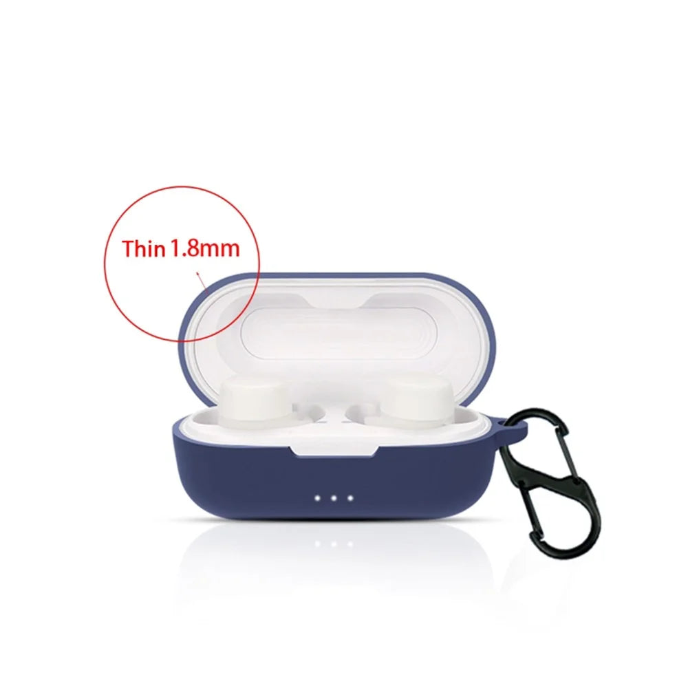 Shockproof Case for JBL UA Streak Wireless Headset Protector with Anti-Lost Buckle Bluetooth-compatible Earbuds Silicone Cover - Dark Blue - 5