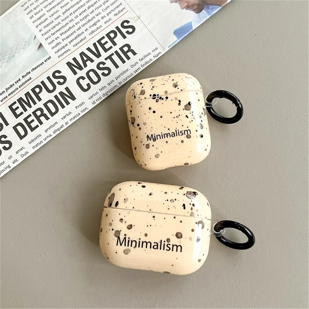 For Apple AirPods 3 Protective Cover Ink Style Dot IMD + TPU Cover Portable Earbuds Case with Buckle - 2