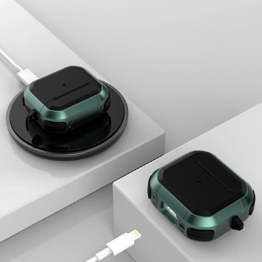 For AirPods Pro 2 Carbon Charging Case Cover Bluetooth-compatible Earbuds Protector Shockproof Cover Dual Color TPU+PC Case with Buckle - White - 7