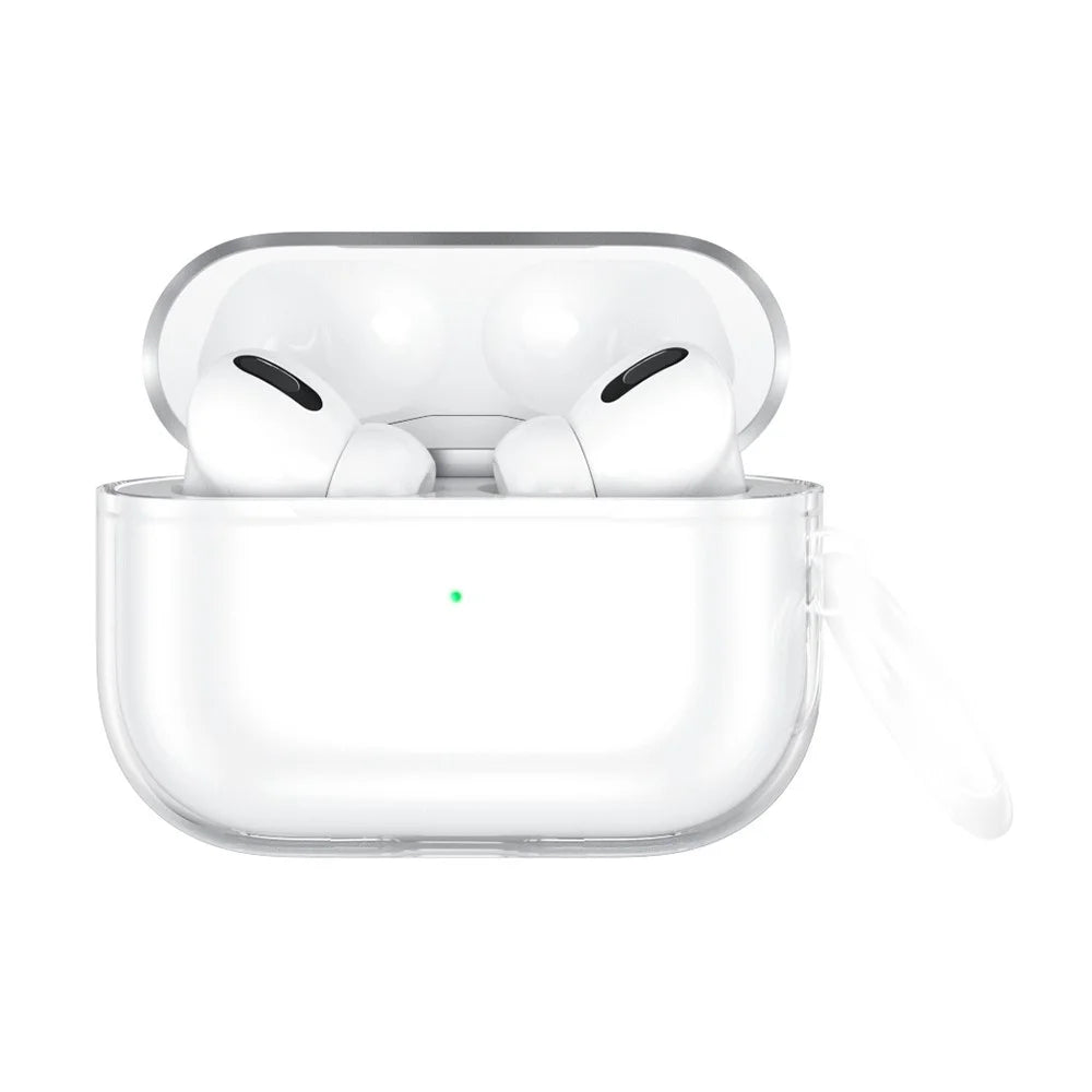 For AirPods Pro 2 Charging Case Cover Glittery Anti-Drop TPU Case Bluetooth-compatible Earbuds Protector with Buckle - Transparent - 2