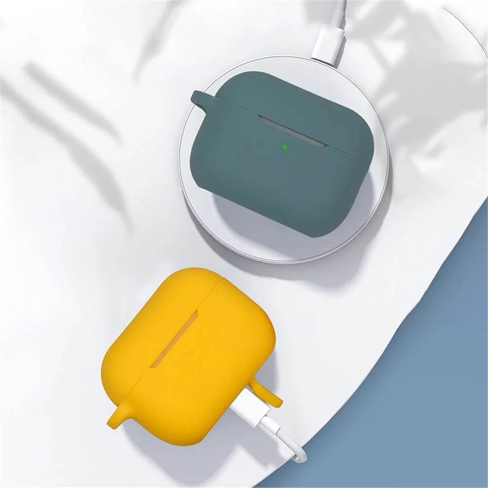 For AirPods Pro 2 Soft Silicone Protective Cover Dust-Proof Ear Bud Earphone Case with Anti-Lost Buckle - White - 6