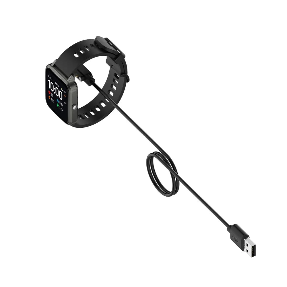 For Realme Watch 3 Smart Watch Charger USB Magnetic Charging Pad with 1m Cable - Black - 3
