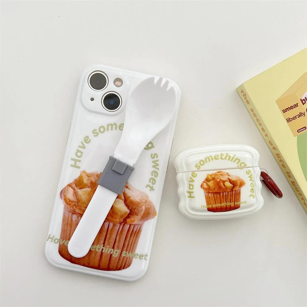 For Apple AirPods Pro Cake Pattern Wave Shape TPU Protective Case Anti-drop Anti-scratch Cover with Ring Buckle - 2