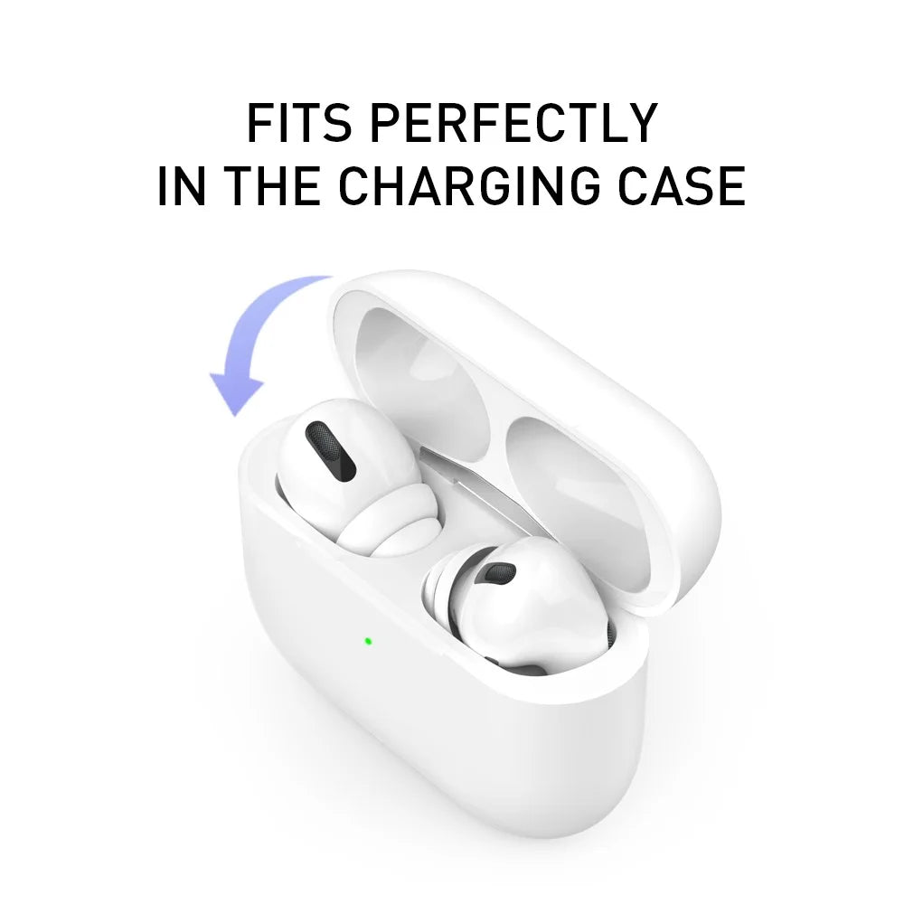 AHASTYLE PT99-2 2 Pairs Silicone Earbud Caps for Apple AirPods Pro 2 / AirPods Pro In-Ear Earphone Tips Replacement - White / S - 4