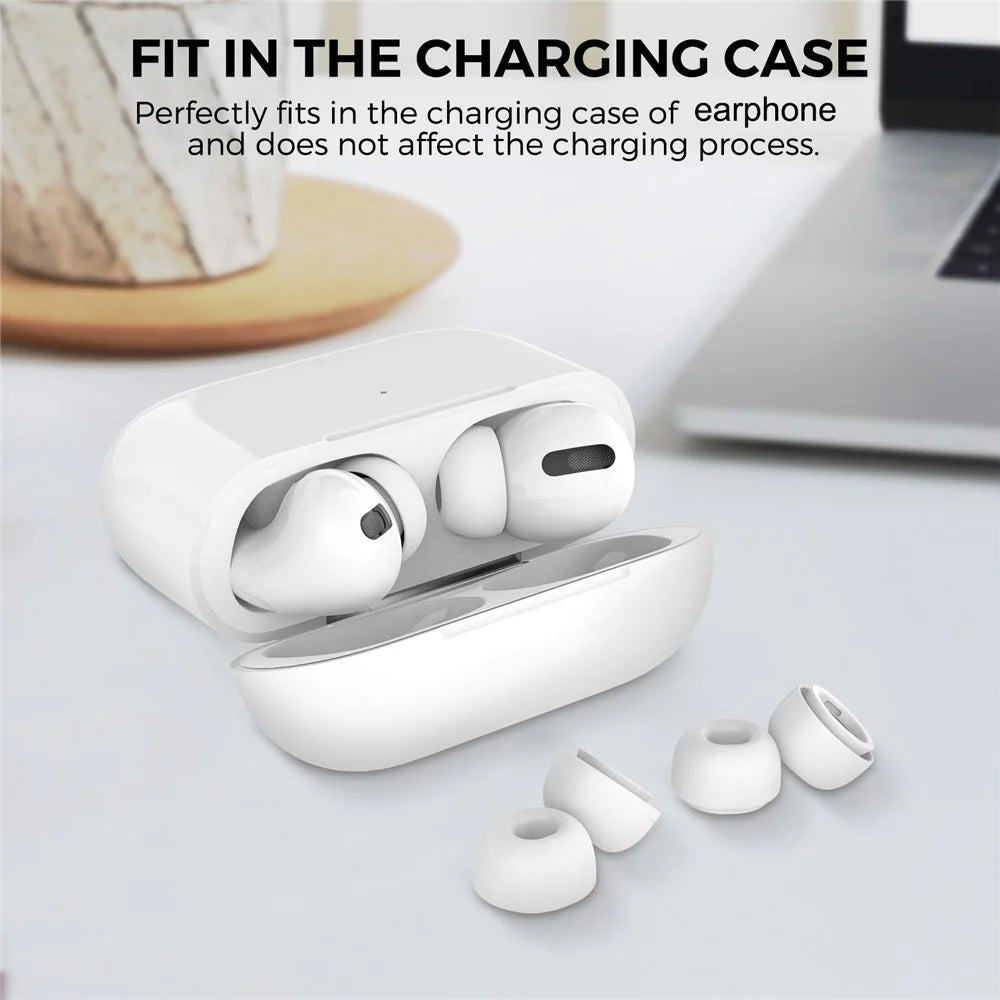 AHASTYLE WG86 1 Pairs Earbuds Covers for Apple AirPods Pro 2 / AirPods Pro Soft Silicone Caps In-Ear Earphone Eartips - S - 3