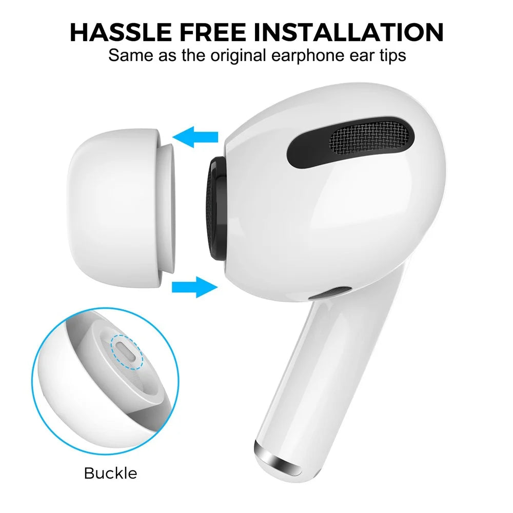 AHASTYLE WG86 3 Pairs for Apple AirPods Pro 2 / AirPods Pro Silicone Caps Earbuds Ear Tips In-Ear Earphone Covers Replacement, Size: S+M+L - 3