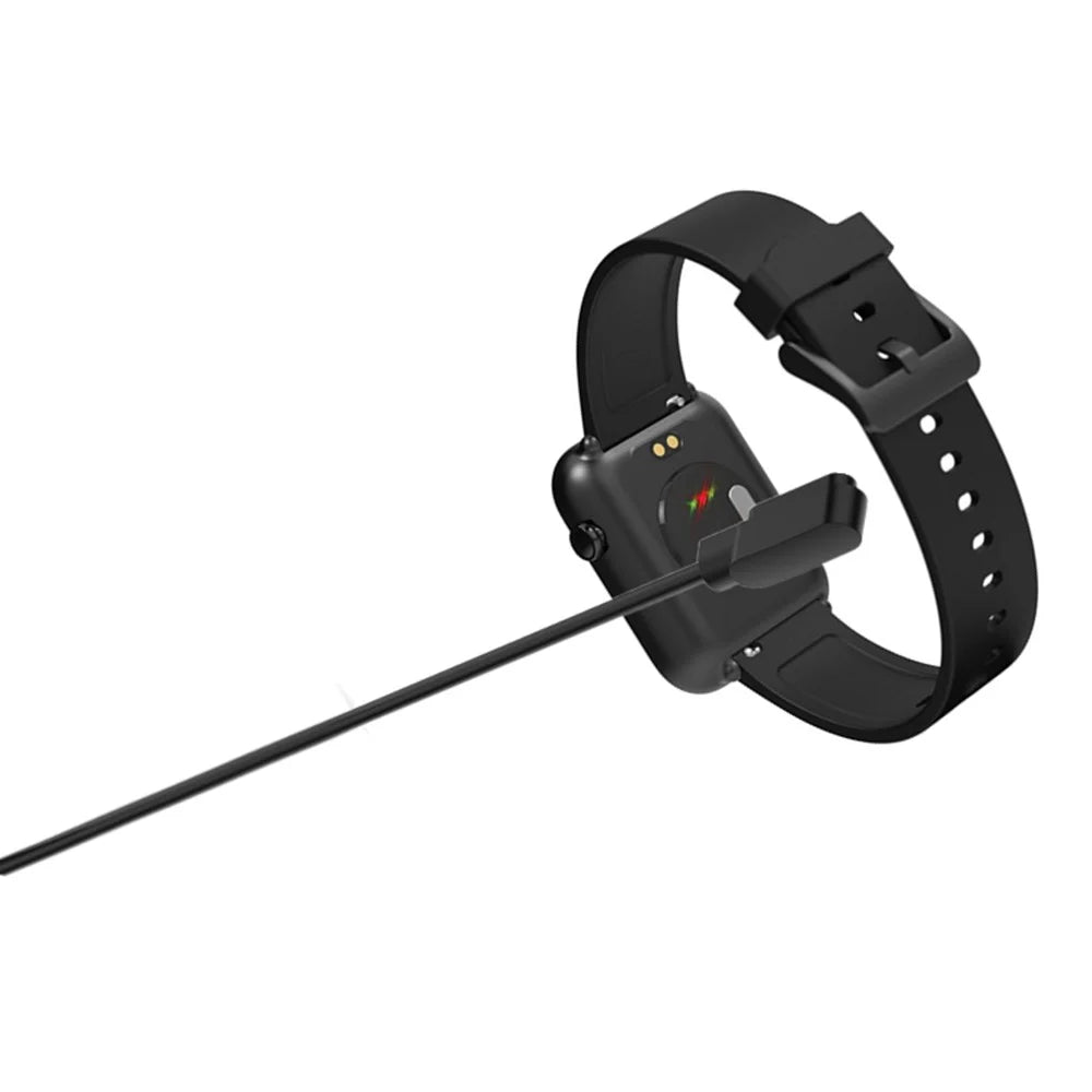 For Oppo Watch Free / Realme TechLife / DIZO Watch 2 Smart Watch Charger Cord 1.2m USB Cable Magnetic Probe Charging Dock - Black - 3