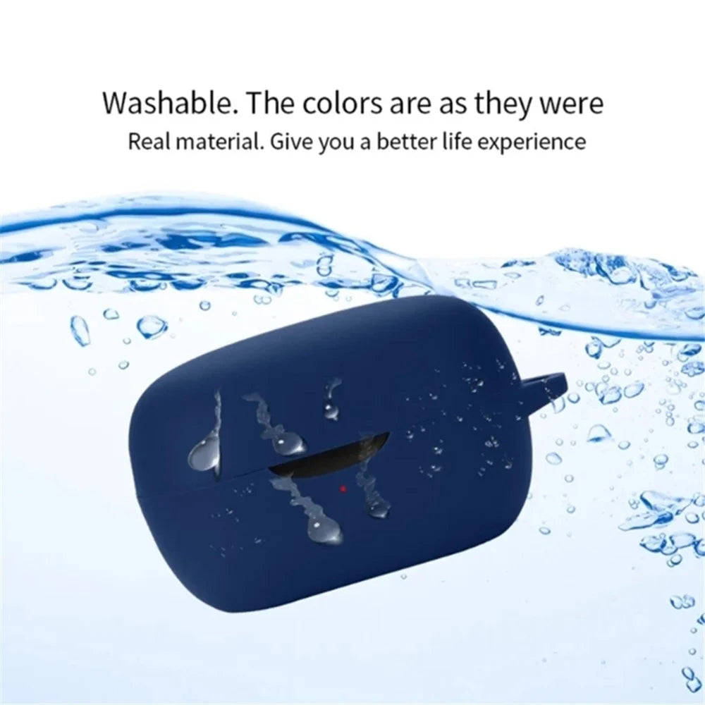 Silicone Case for Oraimo Airbuds 2 Earphone Charging Box, Dust-proof Cover with Anti-lost Buckle - White - 2