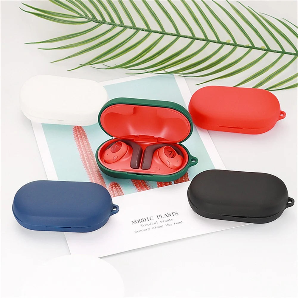 For Haylou PurFree Buds Wireless Bluetooth-compatible Earphone Silicone Protective Case Drop-proof Cover with Anti-lost Buckle - White - 2