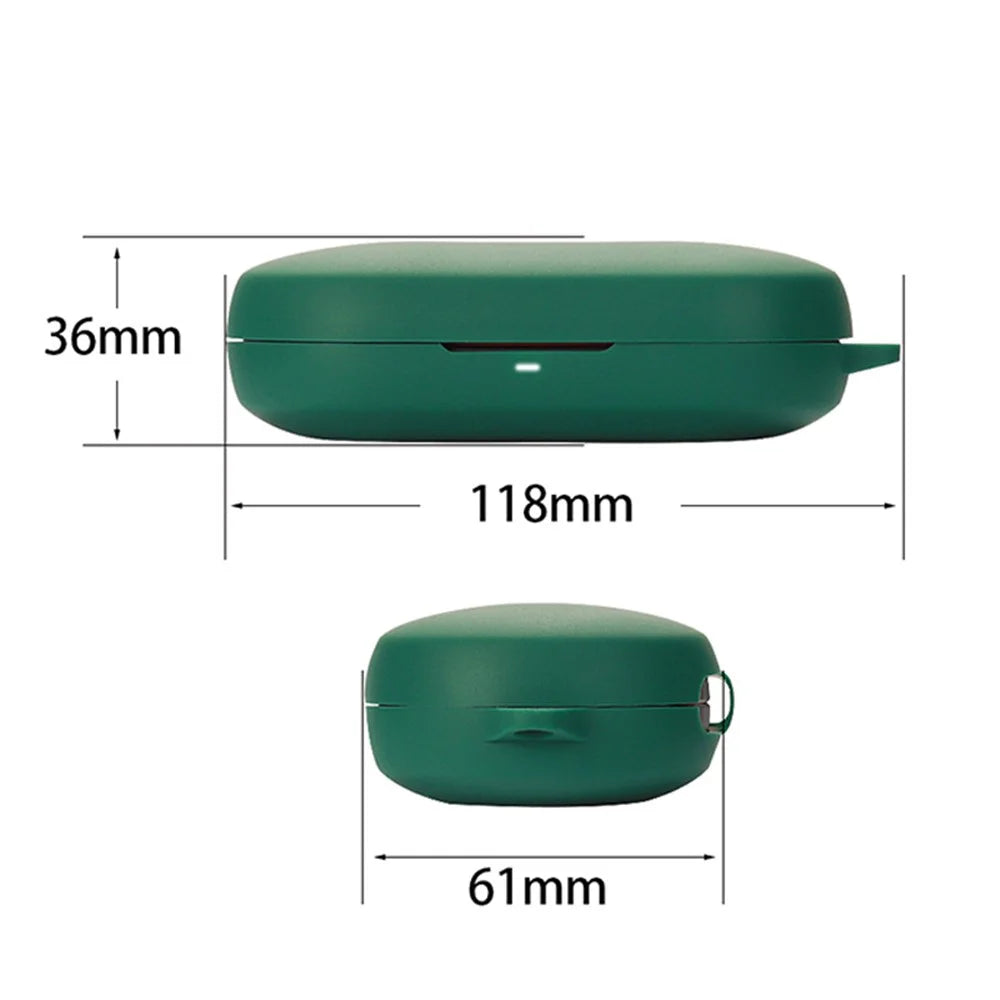 For Haylou PurFree Buds Wireless Bluetooth-compatible Earphone Silicone Protective Case Drop-proof Cover with Anti-lost Buckle - White - 4