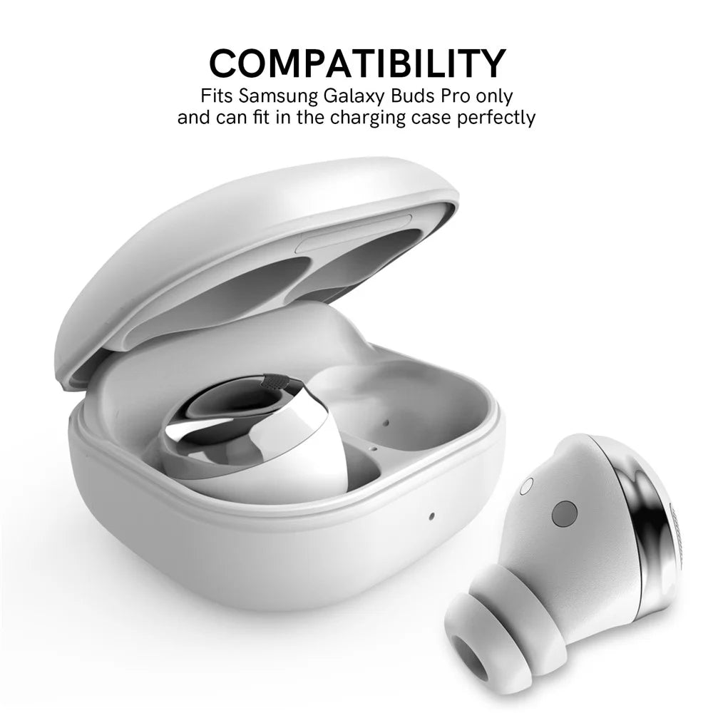 AHASTYLE PT168 One Pair Silicone Earbud Tips for Samsung Galaxy Buds Pro, Anti-Slip Earphone Ear Caps, Size: M - White - 2