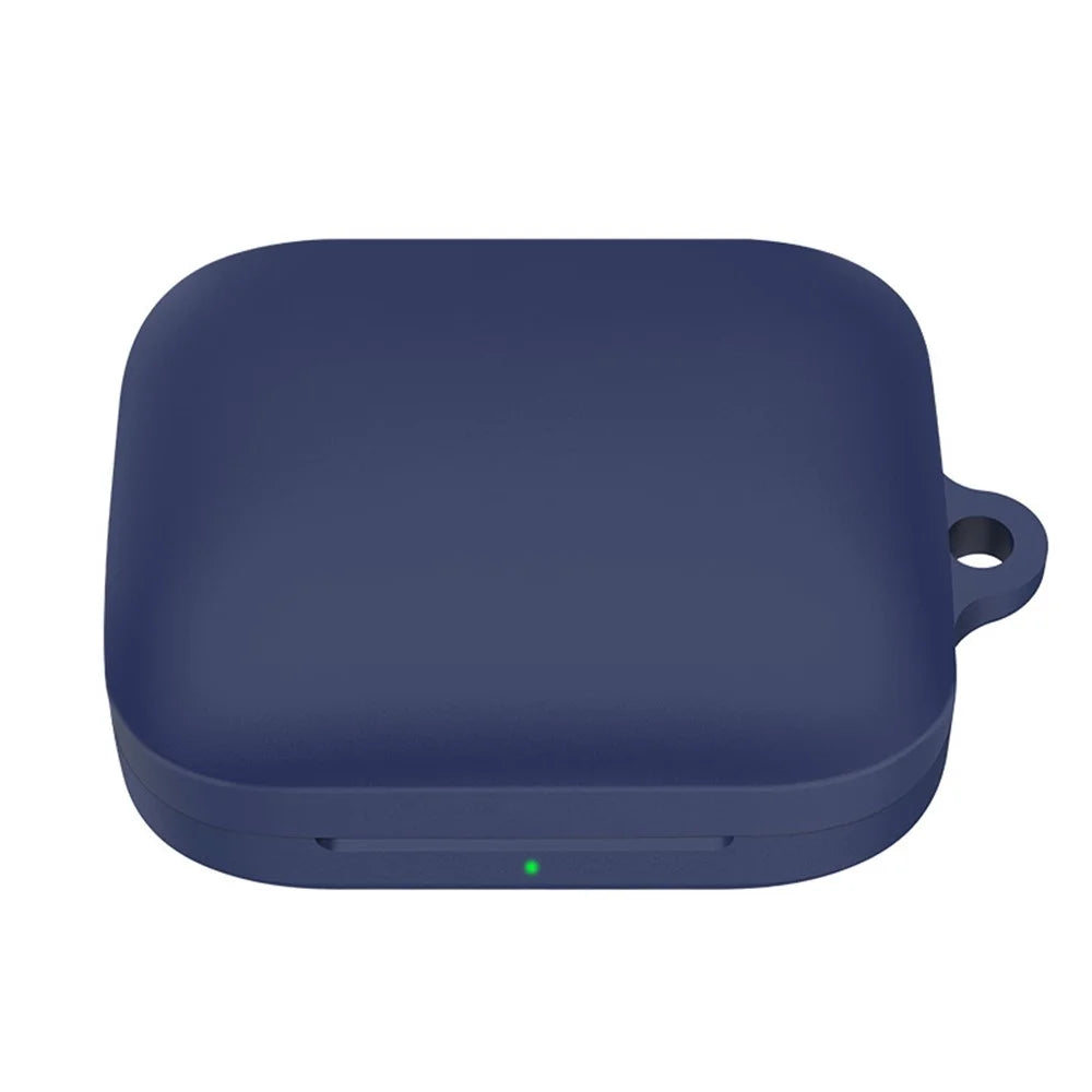 For OnePlus Buds Pro 2 TWS Wireless Bluetooth-compatible Earphones Charging Box Soft Silicone Cover with Anti-lost Buckle - Midnight Blue - 2