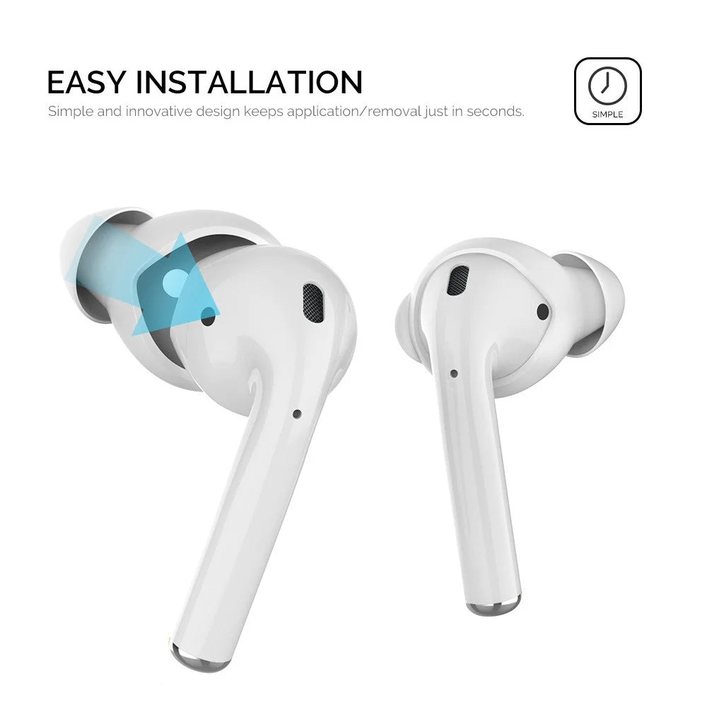 AHASTYLE PT66 for Apple AirPods with Charging Case (2016) / (2019) 3 Pairs Silicone Earbuds Cap Size: S - Baby Blue - 4