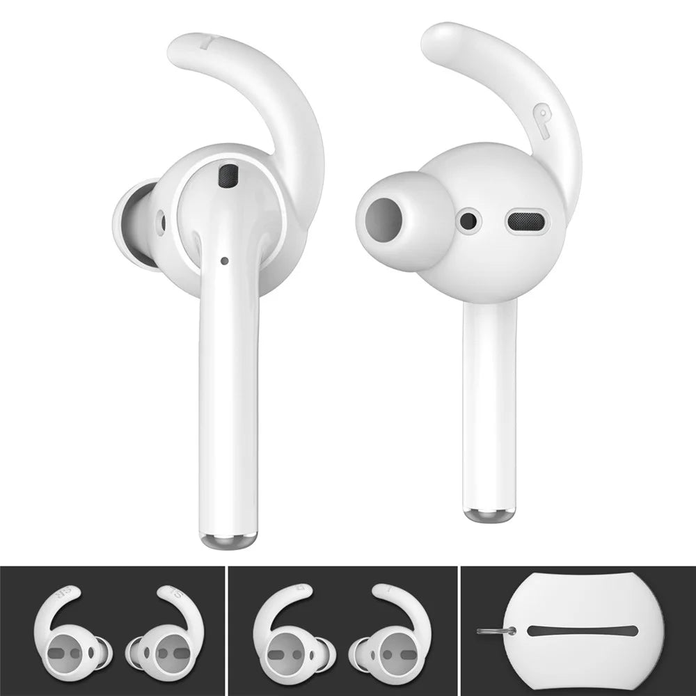 AHASTYLE PT40 for Apple AirPods with Charging Case (2016) / (2019) / AirPods with Wireless Charging Case (2019) 2 Pairs Soft Silicone Eartips Earphone Caps Covers, Size: S - Black - 2