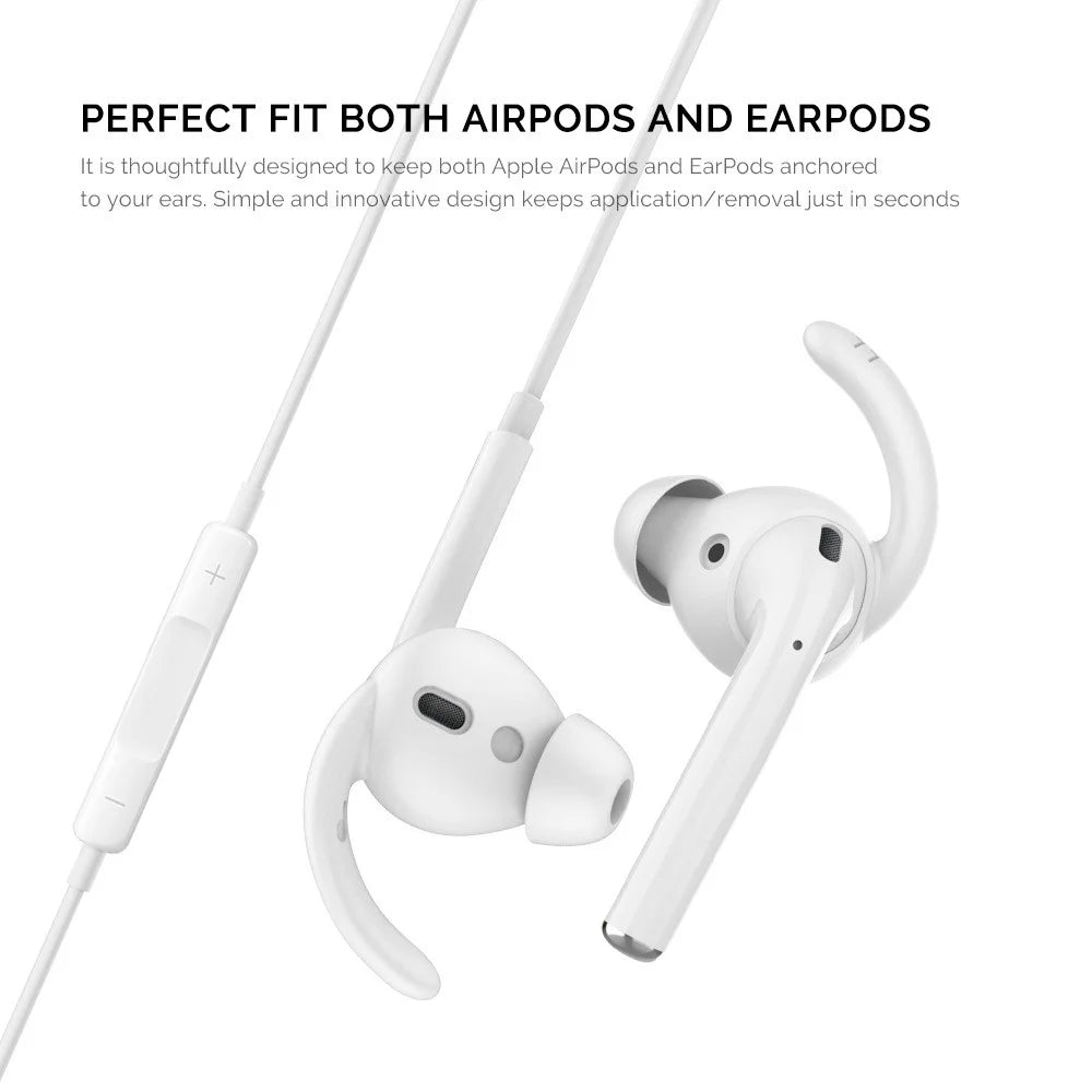 AHASTYLE PT40 for Apple AirPods with Charging Case (2016) / (2019) / AirPods with Wireless Charging Case (2019) 2 Pairs Soft Silicone Eartips Earphone Caps Covers, Size: S - Black - 7