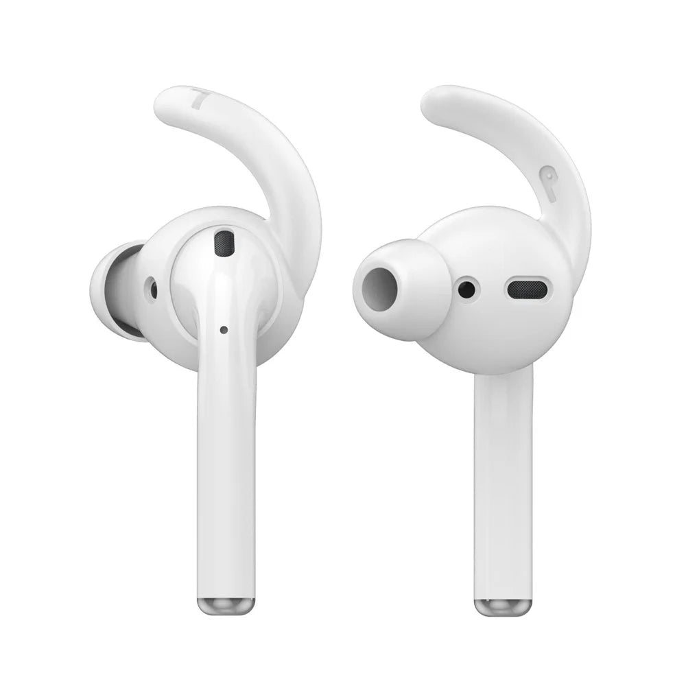 AHASTYLE PT40 2 Pairs S+L Size Eartips for Apple AirPods 3, Bluetooth-compatible Earphone Anti-lost Earhook Silicone Earbuds Sleeve - White - 5