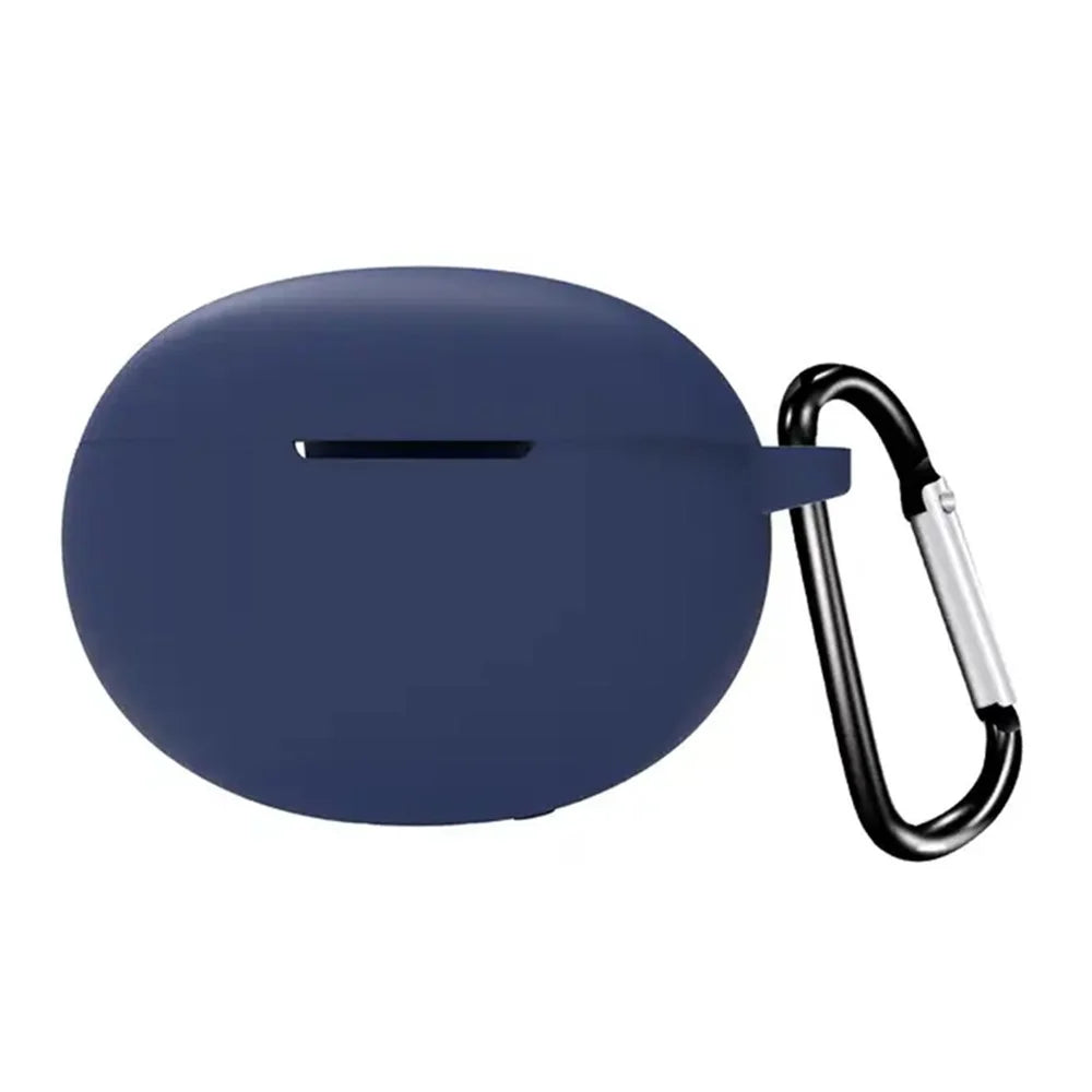 For Boat Airdopes 181 Protective Case Wireless Bluetooth-compatible Headset Silicone Cover with Anti-Loss Buckle - Dark Blue - 2