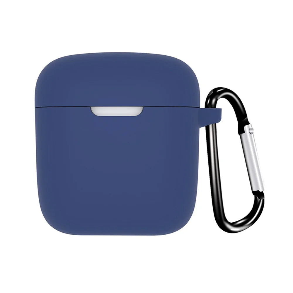 Anti-scratch Silicone Skin for Boat Airdopes 131 Protective Cover Bluetooth-compatible Earbuds Case with Anti-Loss Buckle - Dark Blue - 2