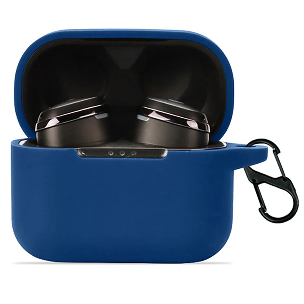 For GLIDiC TW-4000s Earphone Charging Bin Sleeve Cover Silicone Case with Buckle - Dark Blue - 3
