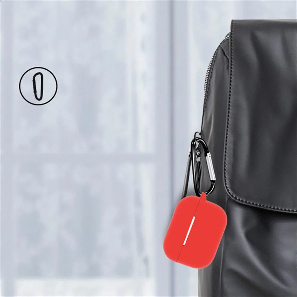 8 in 1 Portable Storage Bag Set for AirPods Pro 2 Silicone Case with Strap / Neck Strap / Cleaning Brush - Red - 3
