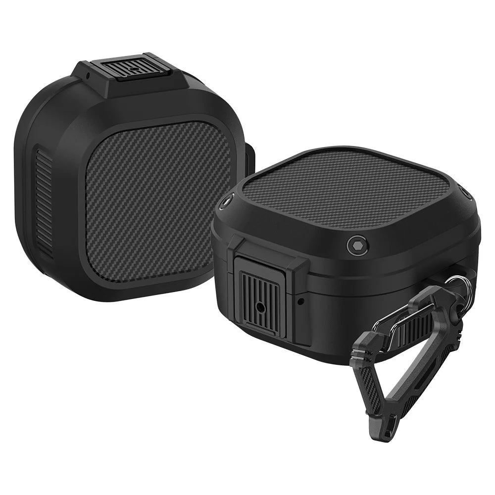 For Samsung Galaxy Buds Live / Buds 2 / Buds Pro / Buds 2 Pro Earphone Case TPU+PC Anti-drop Earbud Cover - Black - 1