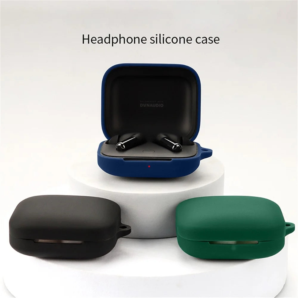 For OnePlus Buds Pro 2 Soft Silicone Bluetooth-compatible Earphones Case with Anti-lost Buckle - Dark Blue - 6