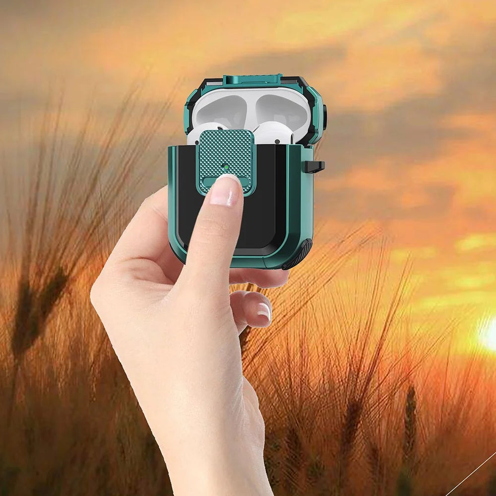 For Apple AirPods with Charging Case (2016) / (2019) / AirPods with Wireless Charging Case (2019) TPU PC Cover - Blackish Green - 3