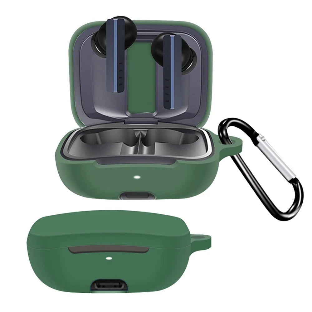 Protective Case for FIIL CG Pro , Wireless Headphone Silicone Sleeve Drop Protection Cover with Hanging Buckle - Blackish Green - 1