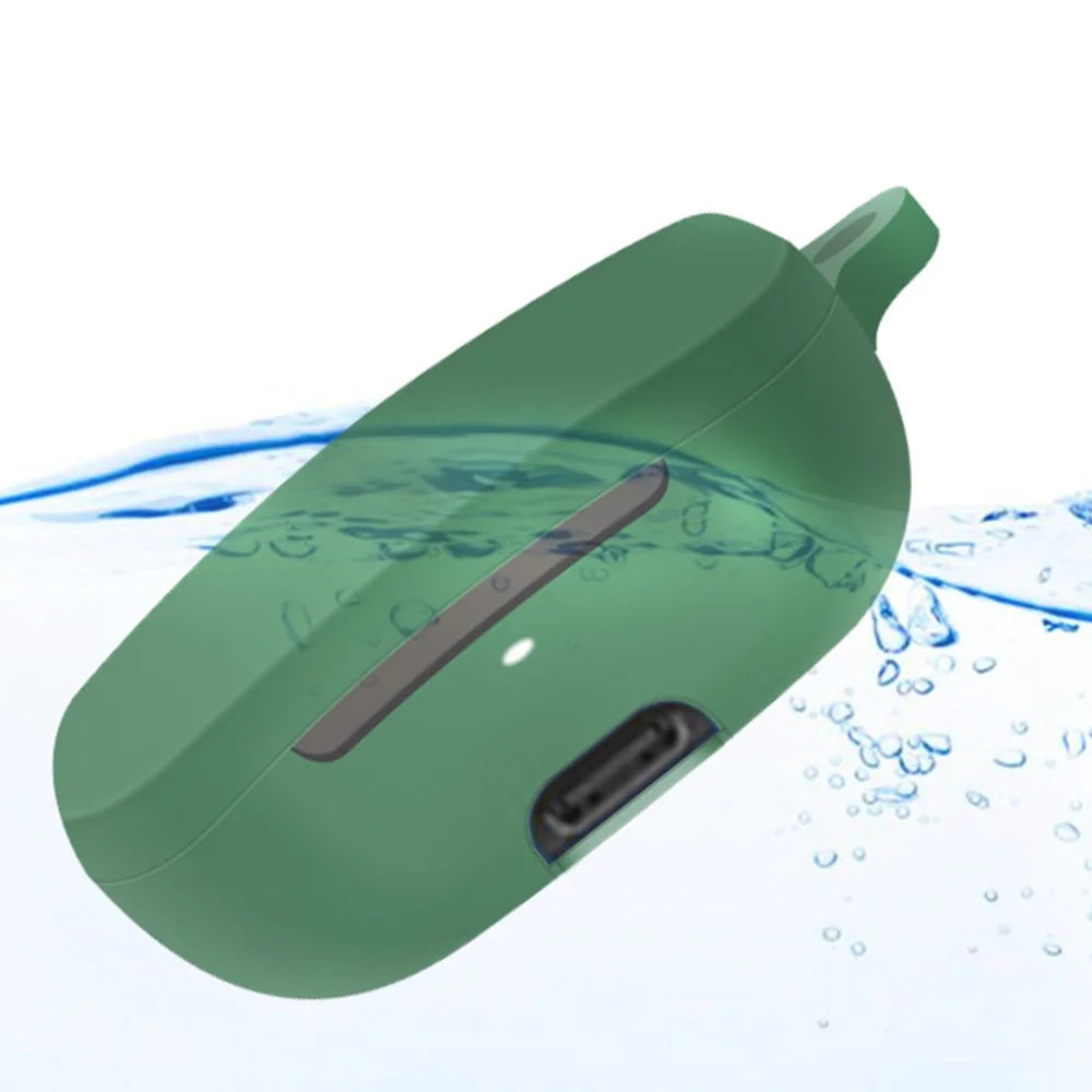 Protective Case for FIIL CG Pro , Wireless Headphone Silicone Sleeve Drop Protection Cover with Hanging Buckle - Blackish Green - 2