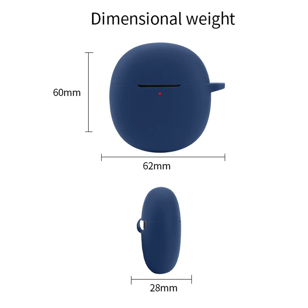 For iQOO TWS Air Pro Bluetooth-compatible Earphone Silicone Case Charging Bin Sleeve Cover with Buckle - Dark Blue - 7