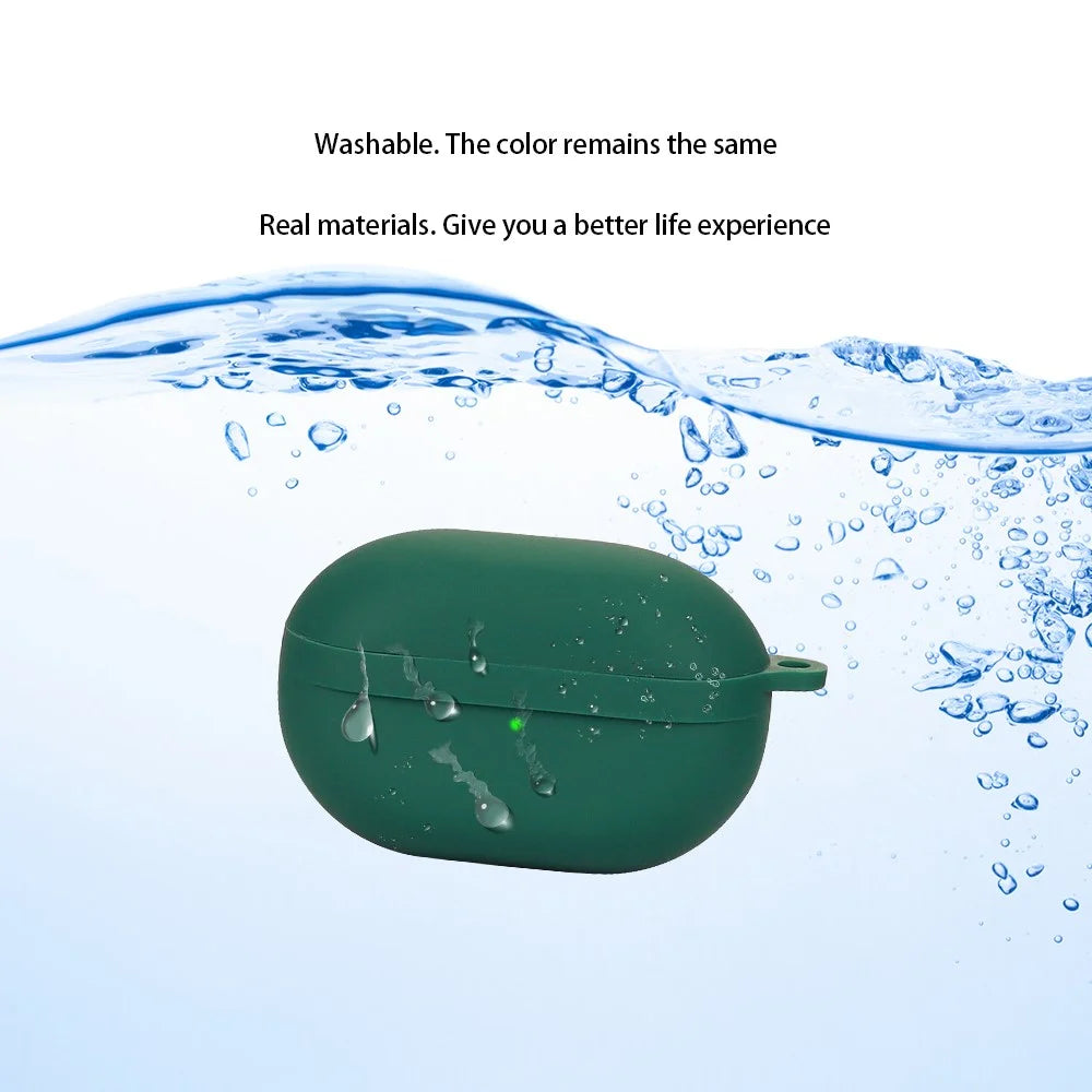 For SoundPEATS Opera03 Bluetooth-compatible Earphone Silicone Case Charging Bin Protective Sleeve with Buckle - Blackish Green - 4