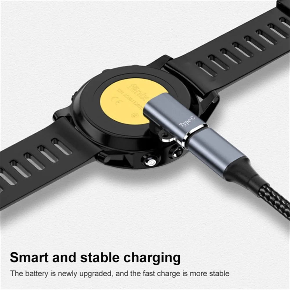 90-Degree Angled 8-Pin Watch Charger Converter for Garmin Portable Smart Watch Charger - 2